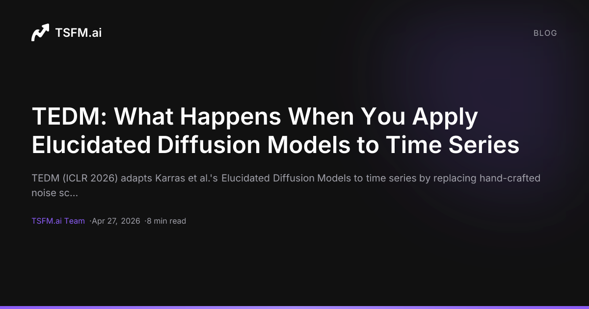 TEDM: What Happens When You Apply Elucidated Diffusion Models to Time ...